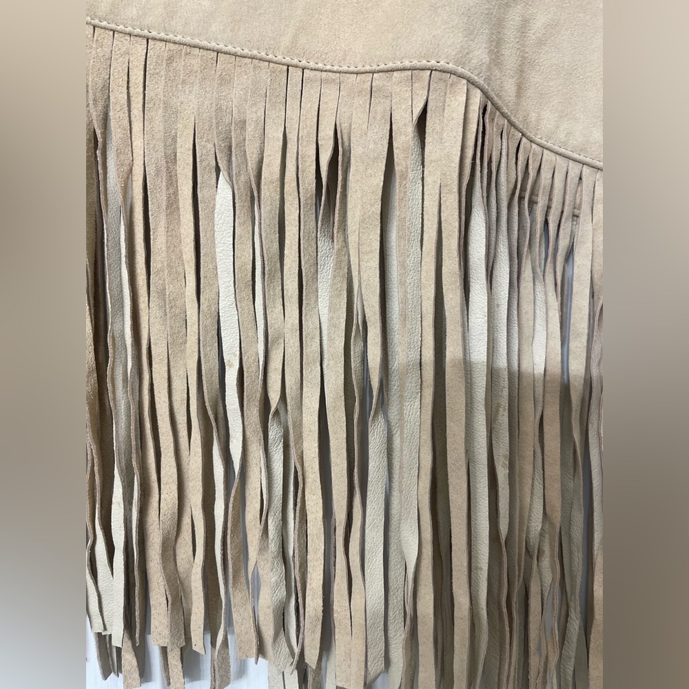 bebe Tan Suede Fringe Midi Skirt - Picture 3 of 4